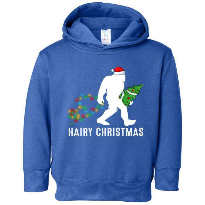 Bigfoot Lover Xmas Lighting Santa Bigfoot Hairy Christmas Gift Toddler Hoodie