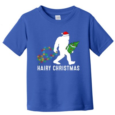 Bigfoot Lover Xmas Lighting Santa Bigfoot Hairy Christmas Gift Toddler T-Shirt