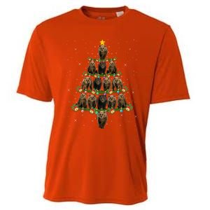 Bear Lover Xmas Tree Lights Santa Bear Christmas Funny Gift Cooling Performance Crew T-Shirt