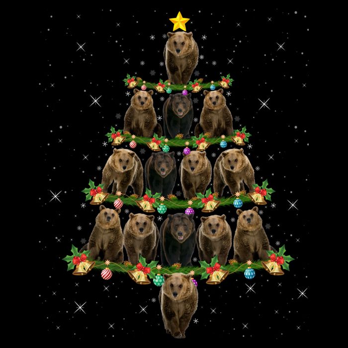 Bear Lover Xmas Tree Lights Santa Bear Christmas Funny Gift Impact Tech Backpack