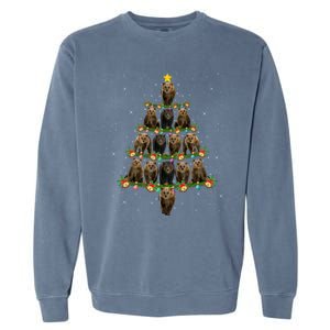 Bear Lover Xmas Tree Lights Santa Bear Christmas Funny Gift Garment-Dyed Sweatshirt