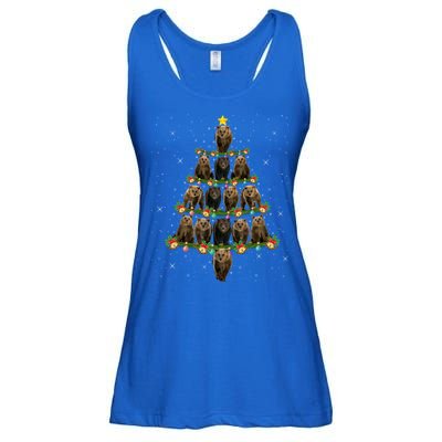 Bear Lover Xmas Tree Lights Santa Bear Christmas Funny Gift Ladies Essential Flowy Tank
