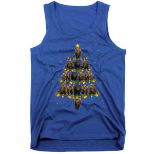 Bear Lover Xmas Tree Lights Santa Bear Christmas Funny Gift Tank Top