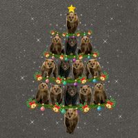Bear Lover Xmas Tree Lights Santa Bear Christmas Funny Gift Cotton Canvas Backpack