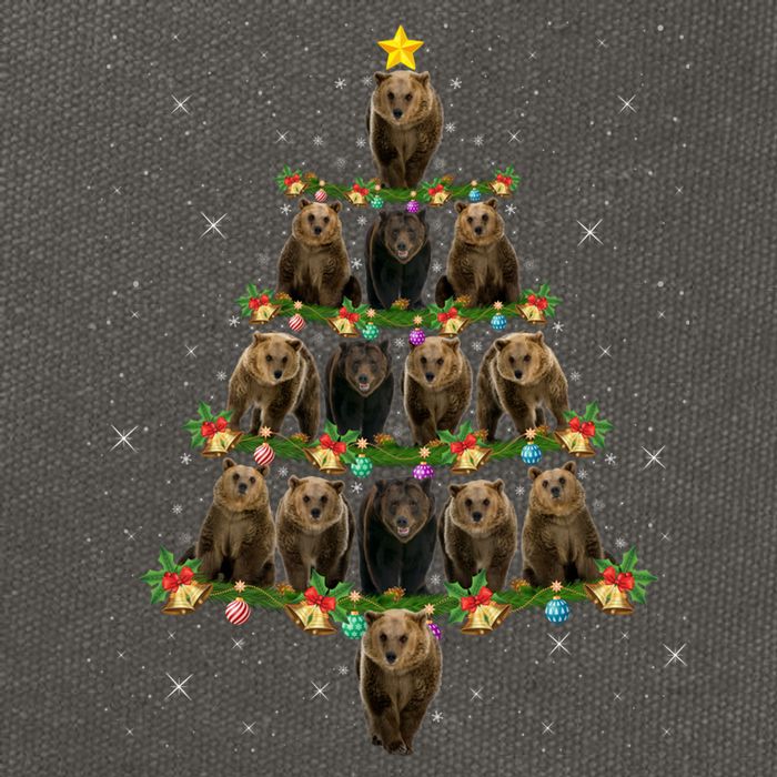 Bear Lover Xmas Tree Lights Santa Bear Christmas Funny Gift Cotton Canvas Backpack