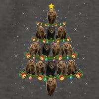 Bear Lover Xmas Tree Lights Santa Bear Christmas Funny Gift Vector Backpack