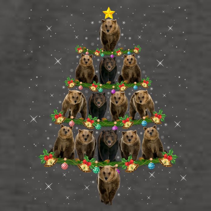 Bear Lover Xmas Tree Lights Santa Bear Christmas Funny Gift Vector Backpack