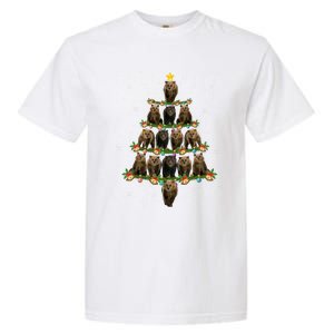 Bear Lover Xmas Tree Lights Santa Bear Christmas Funny Gift Garment-Dyed Heavyweight T-Shirt