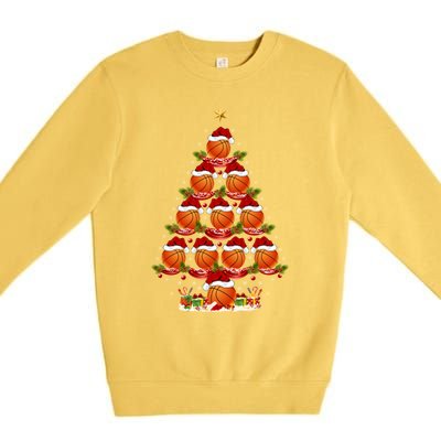 Basketball Lover Xmas Holiday Basketball Christmas Tree Gift Premium Crewneck Sweatshirt