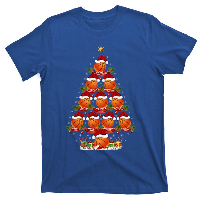 Basketball Lover Xmas Holiday Basketball Christmas Tree Gift T-Shirt