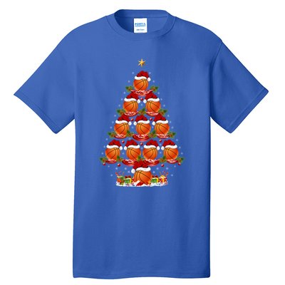 Basketball Lover Xmas Holiday Basketball Christmas Tree Gift Tall T-Shirt