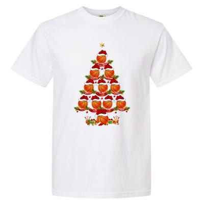 Basketball Lover Xmas Holiday Basketball Christmas Tree Gift Garment-Dyed Heavyweight T-Shirt