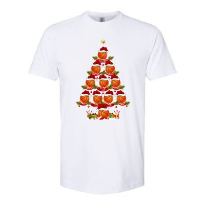 Basketball Lover Xmas Holiday Basketball Christmas Tree Gift Softstyle CVC T-Shirt