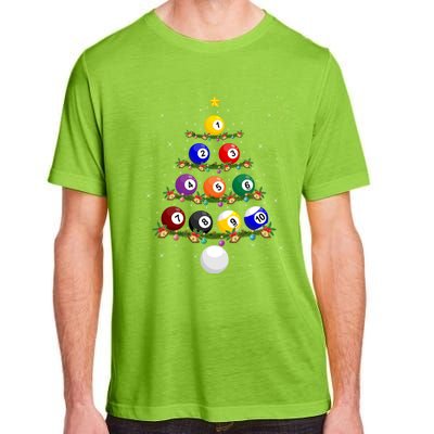 Billiards Lover Xmas Tree Lights Santa Billiards Christmas Gift Adult ChromaSoft Performance T-Shirt