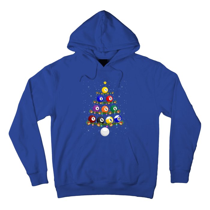 Billiards Lover Xmas Tree Lights Santa Billiards Christmas Gift Hoodie