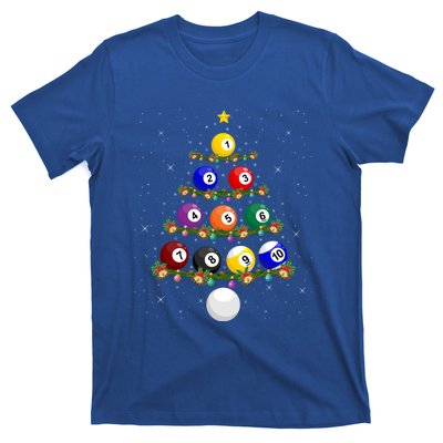 Billiards Lover Xmas Tree Lights Santa Billiards Christmas Gift T-Shirt