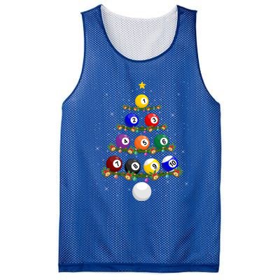 Billiards Lover Xmas Tree Lights Santa Billiards Christmas Gift Mesh Reversible Basketball Jersey Tank