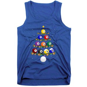 Billiards Lover Xmas Tree Lights Santa Billiards Christmas Gift Tank Top