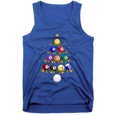 Billiards Lover Xmas Tree Lights Santa Billiards Christmas Gift Tank Top