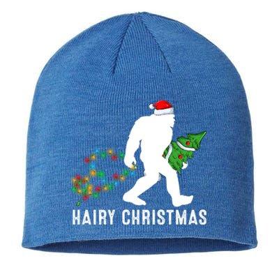 Bigfoot Lover Xmas Lighting Santa Bigfoot Hairy Christmas Gift Sustainable Beanie