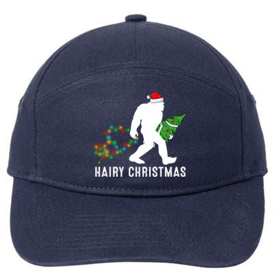 Bigfoot Lover Xmas Lighting Santa Bigfoot Hairy Christmas Gift 7-Panel Snapback Hat