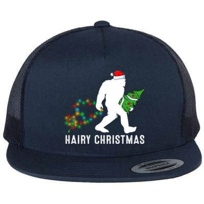 Bigfoot Lover Xmas Lighting Santa Bigfoot Hairy Christmas Gift Flat Bill Trucker Hat