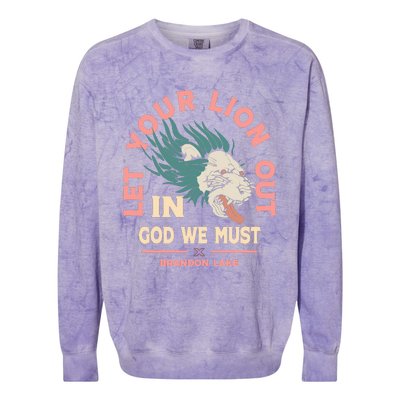 Brandon Let Your Lion Out We Must Merch Lake Colorblast Crewneck Sweatshirt