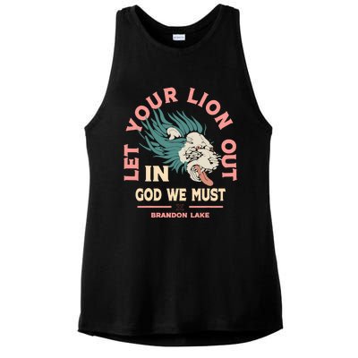 Brandon Let Your Lion Out We Must Merch Lake Ladies PosiCharge Tri-Blend Wicking Tank