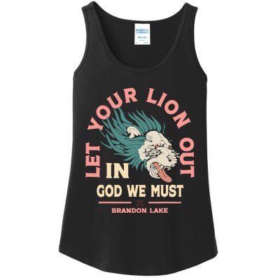 Brandon Let Your Lion Out We Must Merch Lake Ladies Essential Tank