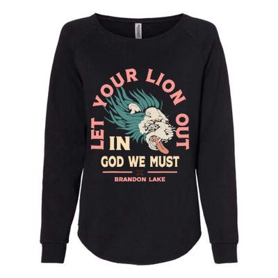 Brandon Let Your Lion Out We Must Merch Lake Womens California Wash Sweatshirt