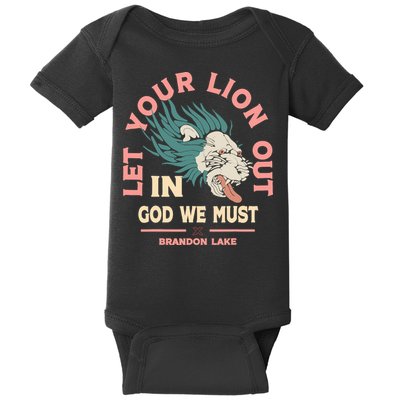 Brandon Let Your Lion Out We Must Merch Lake Baby Bodysuit