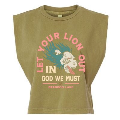 Brandon Let Your Lion Out We Must Merch Lake Garment-Dyed Women's Muscle Tee