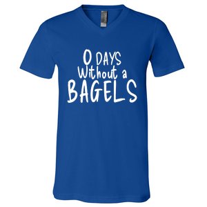 Bagel Lovers Zero Days Without Bagels Funny Baking Gift V-Neck T-Shirt