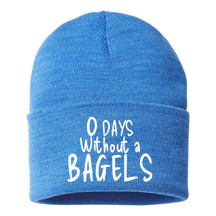 Bagel Lovers Zero Days Without Bagels Funny Baking Gift Sustainable Knit Beanie