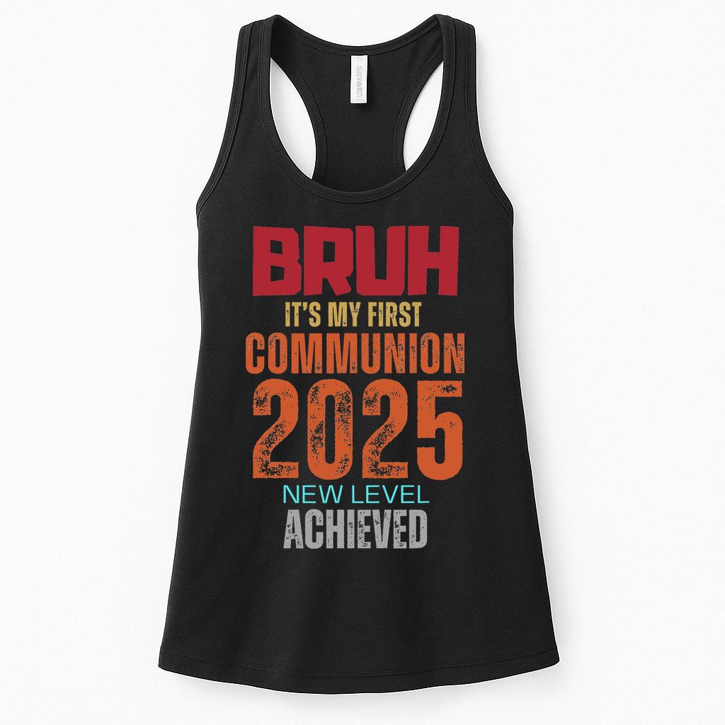 Bruh My 1st First Communion 2025 Video Game Womens Tank Top