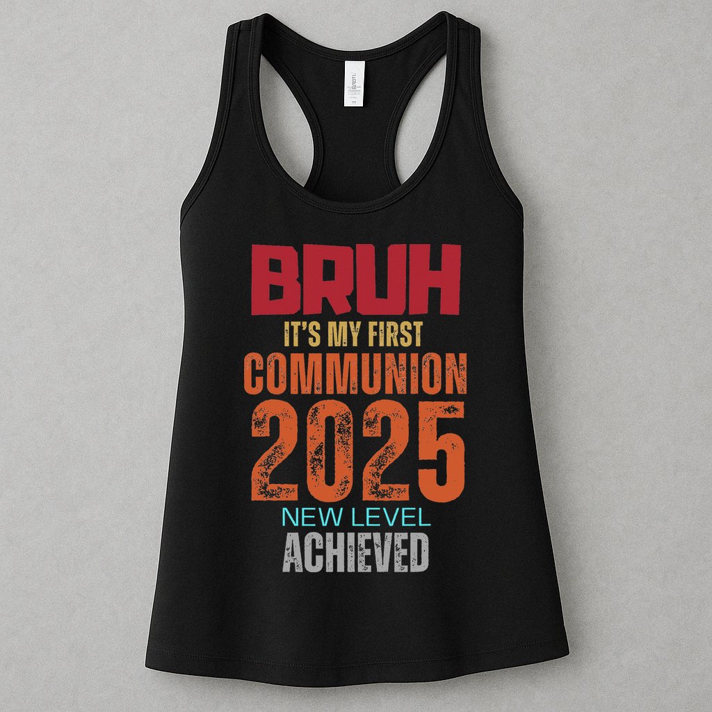 Bruh My 1st First Communion 2025 Video Game Womens Tank Top