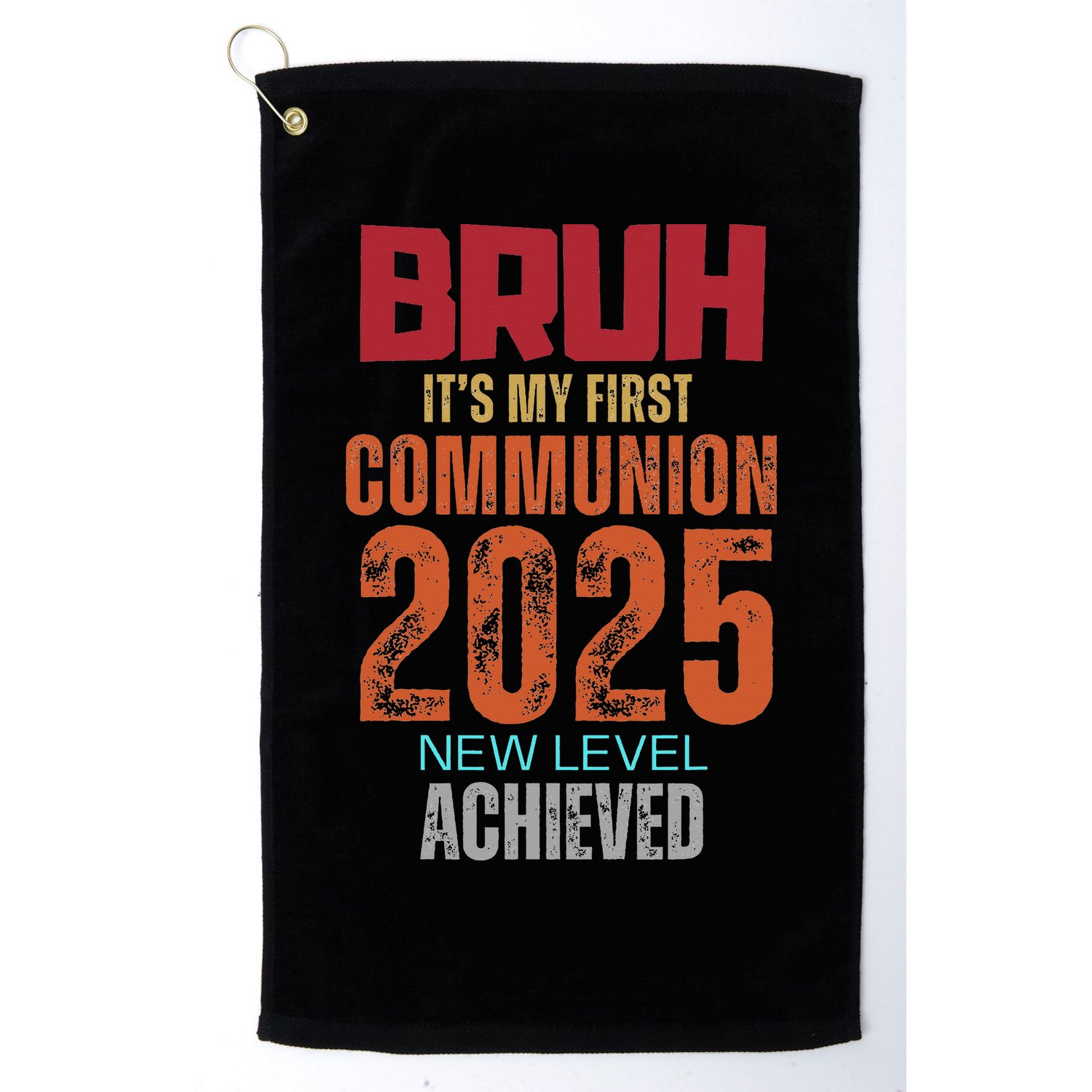 Bruh My 1st First Communion 2025 Video Game Golf Towel