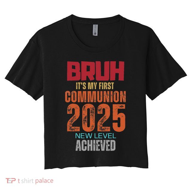 Bruh My 1st First Communion 2025 Video Game Crop Top