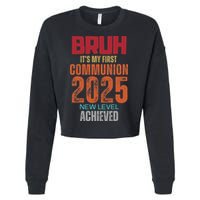 Bruh My 1st First Communion 2025 Video Game Cropped Pullover Crew
