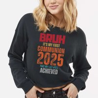 Bruh My 1st First Communion 2025 Video Game Cropped Pullover Crew