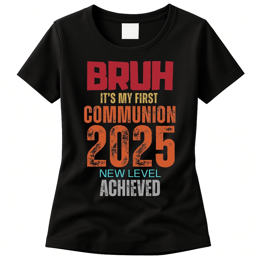 Bruh My 1st First Communion 2025 Video Game Womens T-Shirt