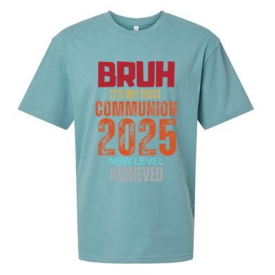 Bruh My 1st First Communion 2025 Video Game Sueded Cloud Jersey T-Shirt