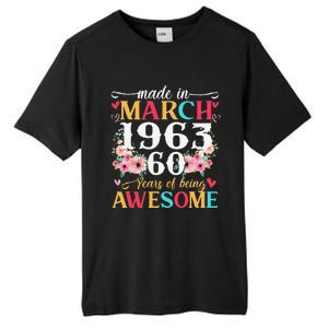 Born March 1963 Birthday Gift Made In 1963 60 Year Old Women Tall Fusion ChromaSoft Performance T-Shirt