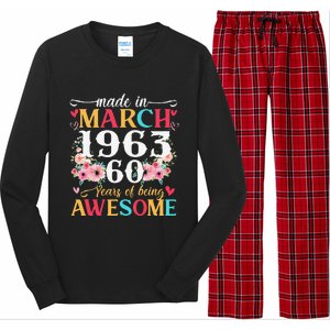 Born March 1963 Birthday Gift Made In 1963 60 Year Old Women Long Sleeve Pajama Set