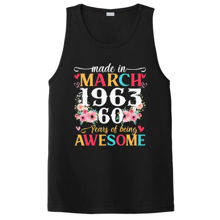 Born March 1963 Birthday Gift Made In 1963 60 Year Old Women PosiCharge Competitor Tank