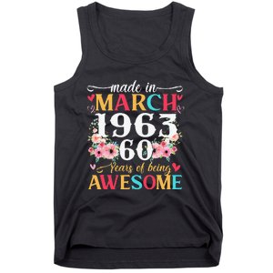 Born March 1963 Birthday Gift Made In 1963 60 Year Old Women Tank Top