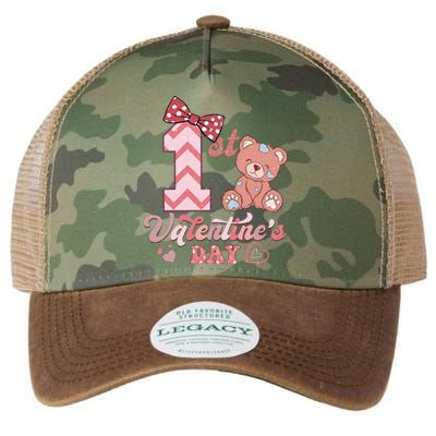 Bear My 1st Valentine's Day Gift For Girl Legacy Tie Dye Trucker Hat