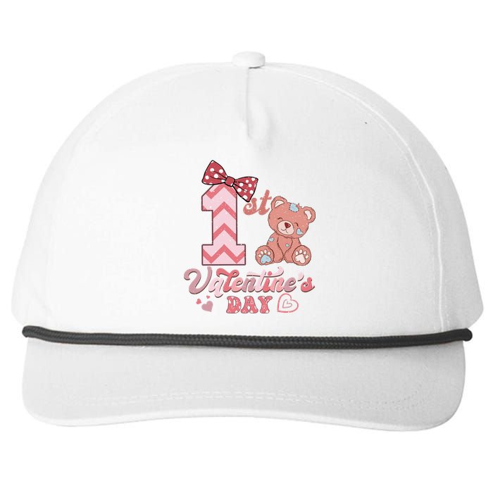 Bear My 1st Valentine's Day Gift For Girl Snapback Five-Panel Rope Hat