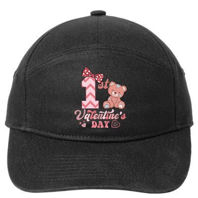 Bear My 1st Valentine's Day Gift For Girl 7-Panel Snapback Hat