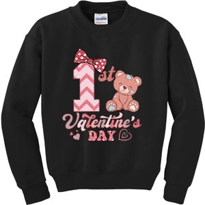 Bear My 1st Valentine's Day Gift For Girl Kids Sweatshirt